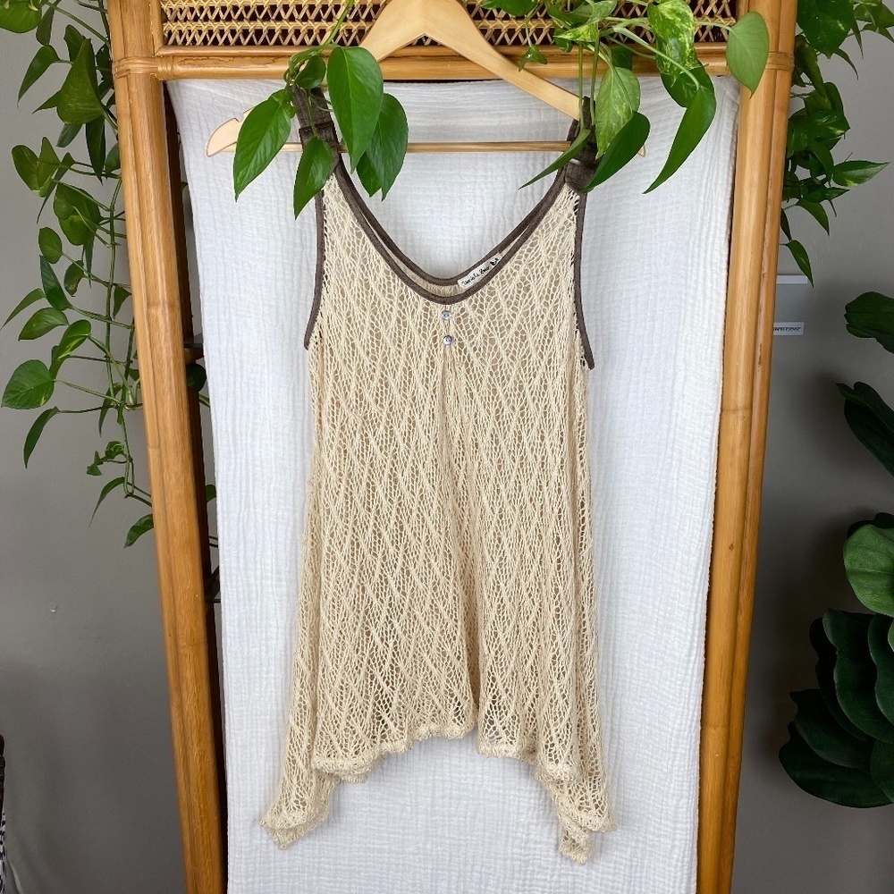 DOUBLE ZERO sleeveless crotchet tank top​​​​​‎